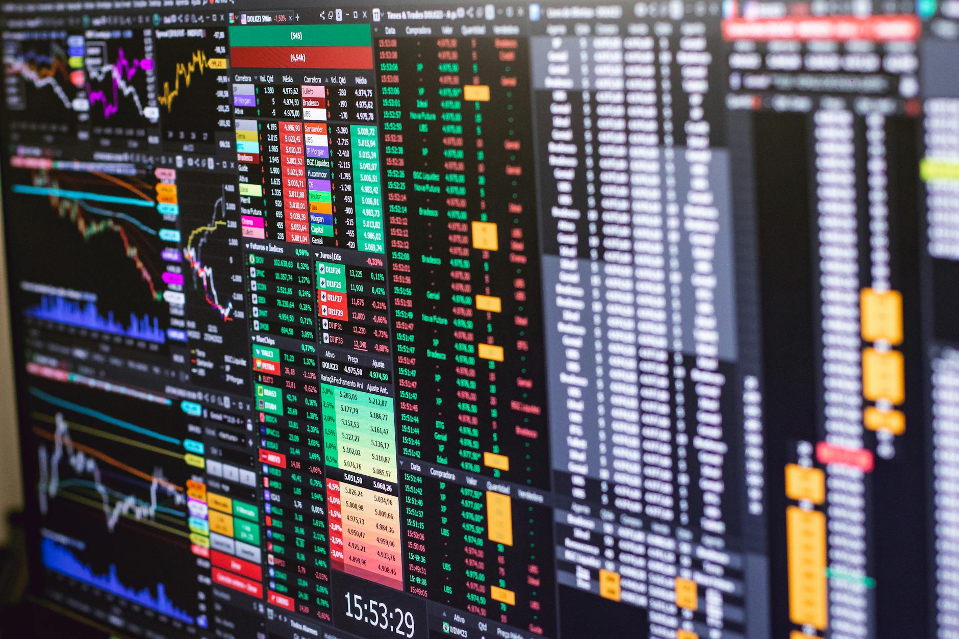 stock market trading screens